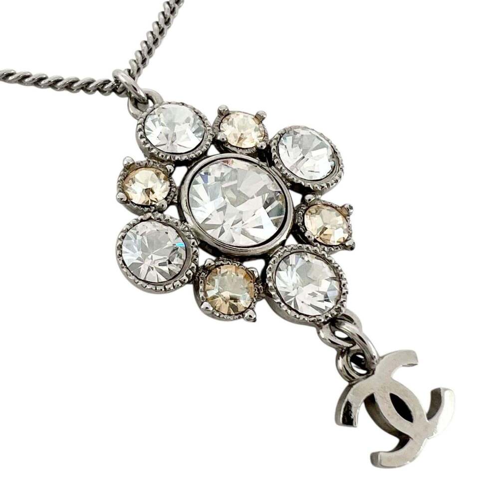 CHANEL Gold Diamond Logo Necklace